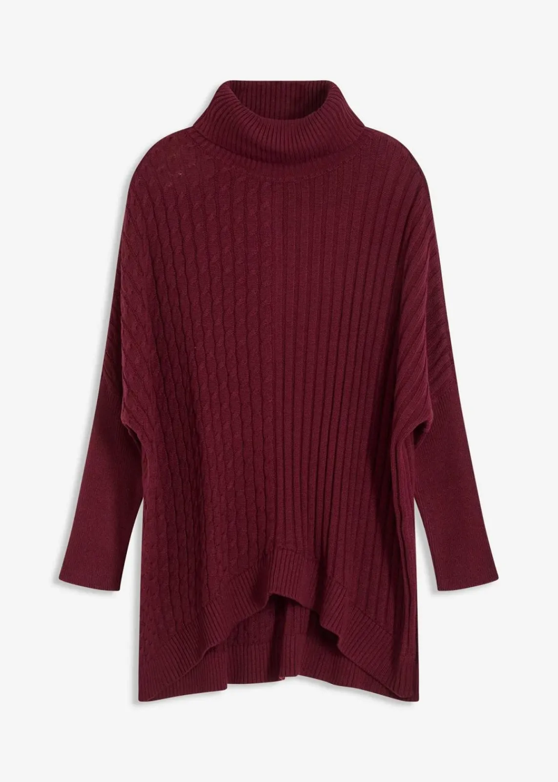 bonprix Bekleidung·Umstandsmode|Strickmode^Oversize-Poncho Pullover ahornrot
