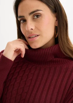 bonprix Bekleidung·Umstandsmode|Strickmode^Oversize-Poncho Pullover ahornrot