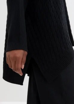 bonprix Bekleidung·Umstandsmode|Strickmode^Oversize-Poncho Pullover schwarz