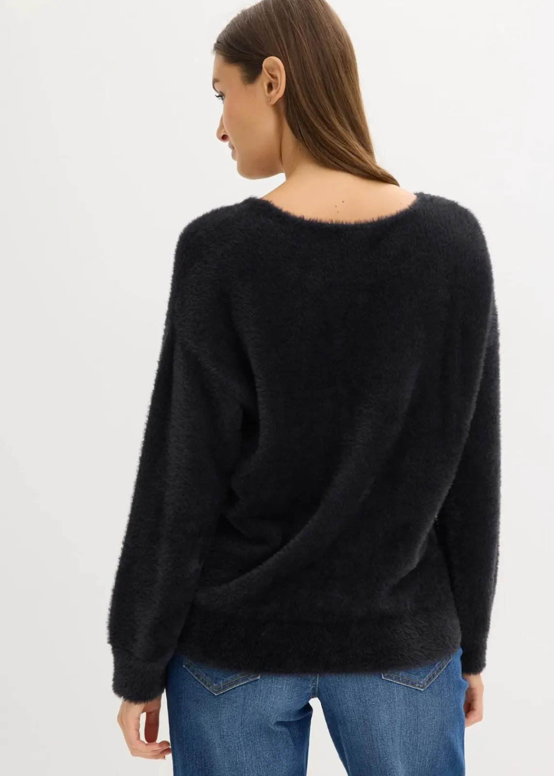 bonprix Bekleidung·Umstandsmode|Strickmode^Oversize-Pullover schwarz