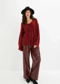 bonprix Strickmode|Pullover & Strickjacken^Oversize-Pullover rubinrot