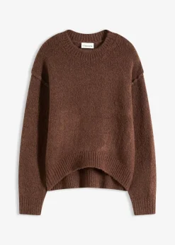 bonprix Pullover & Strickjacken|Strickmode^Oversize-Pullover dunkelbraun meliert