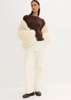 bonprix Pullover & Strickjacken|Strickmode^Oversize-Pullover dunkelbraun meliert