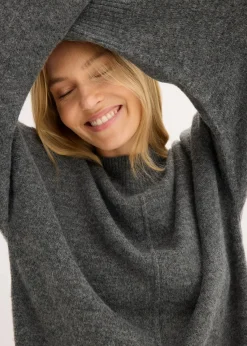 bonprix Pullover & Strickjacken|Strickmode^Oversize-Pullover anthrazit meliert