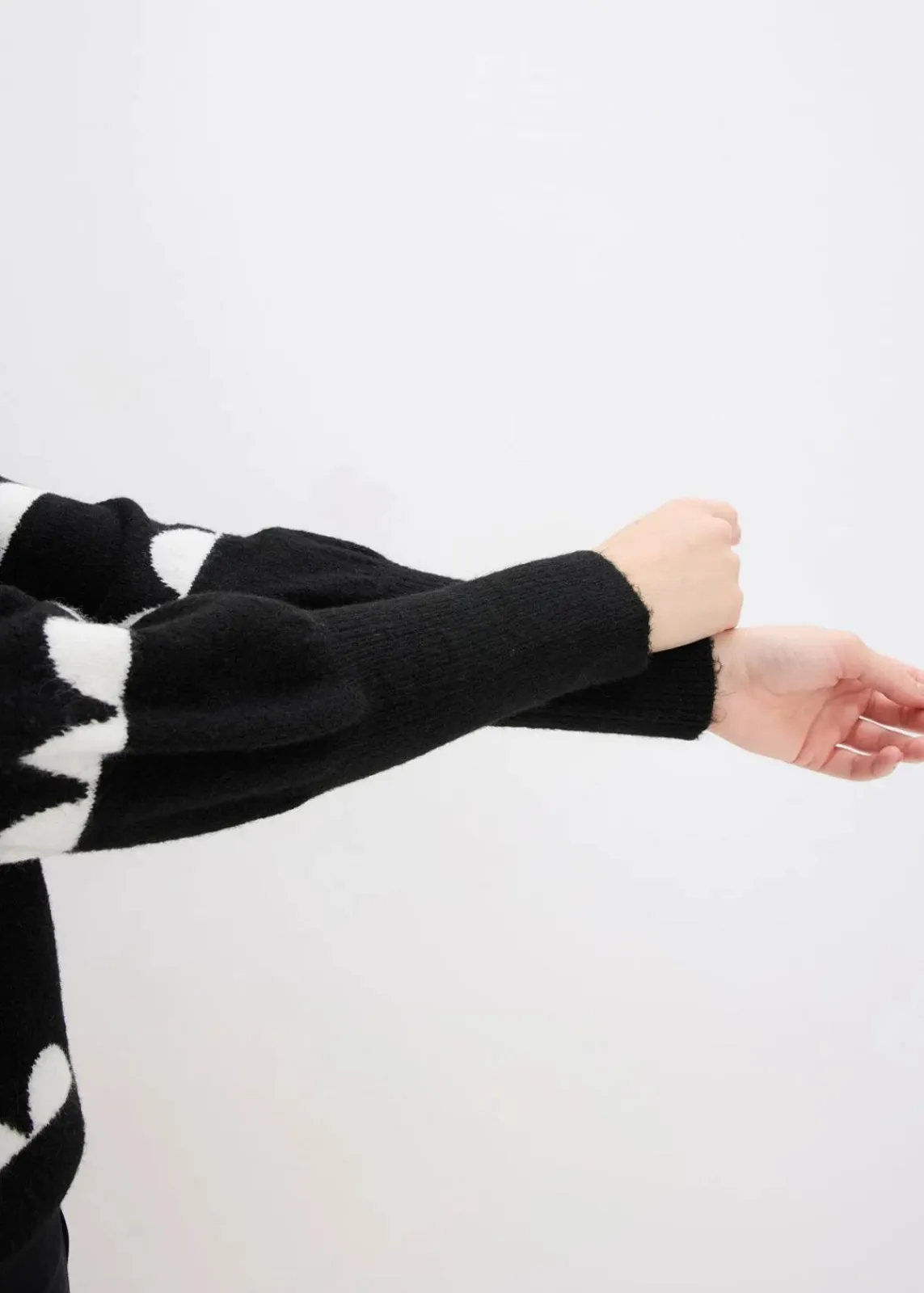 bonprix Bekleidung·Umstandsmode|Bekleidung·Jeans^Oversize-Pullover schwarz/wollweiß