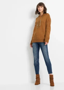 bonprix Bekleidung·Umstandsmode|Pullover & Strickjacken^Oversize-Pullover braun meliert