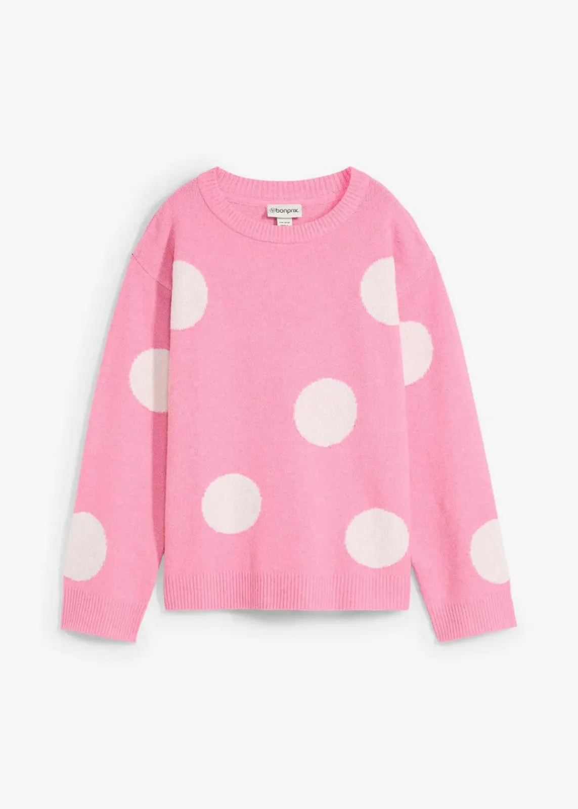 bonprix Bekleidung·Umstandsmode|Strickmode^Oversize-Pullover knallrosa mit wollweißen punkten