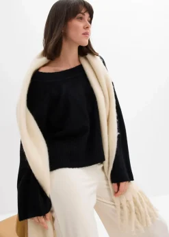 bonprix Bekleidung·Umstandsmode|Strickmode^Oversize-Pullover schwarz