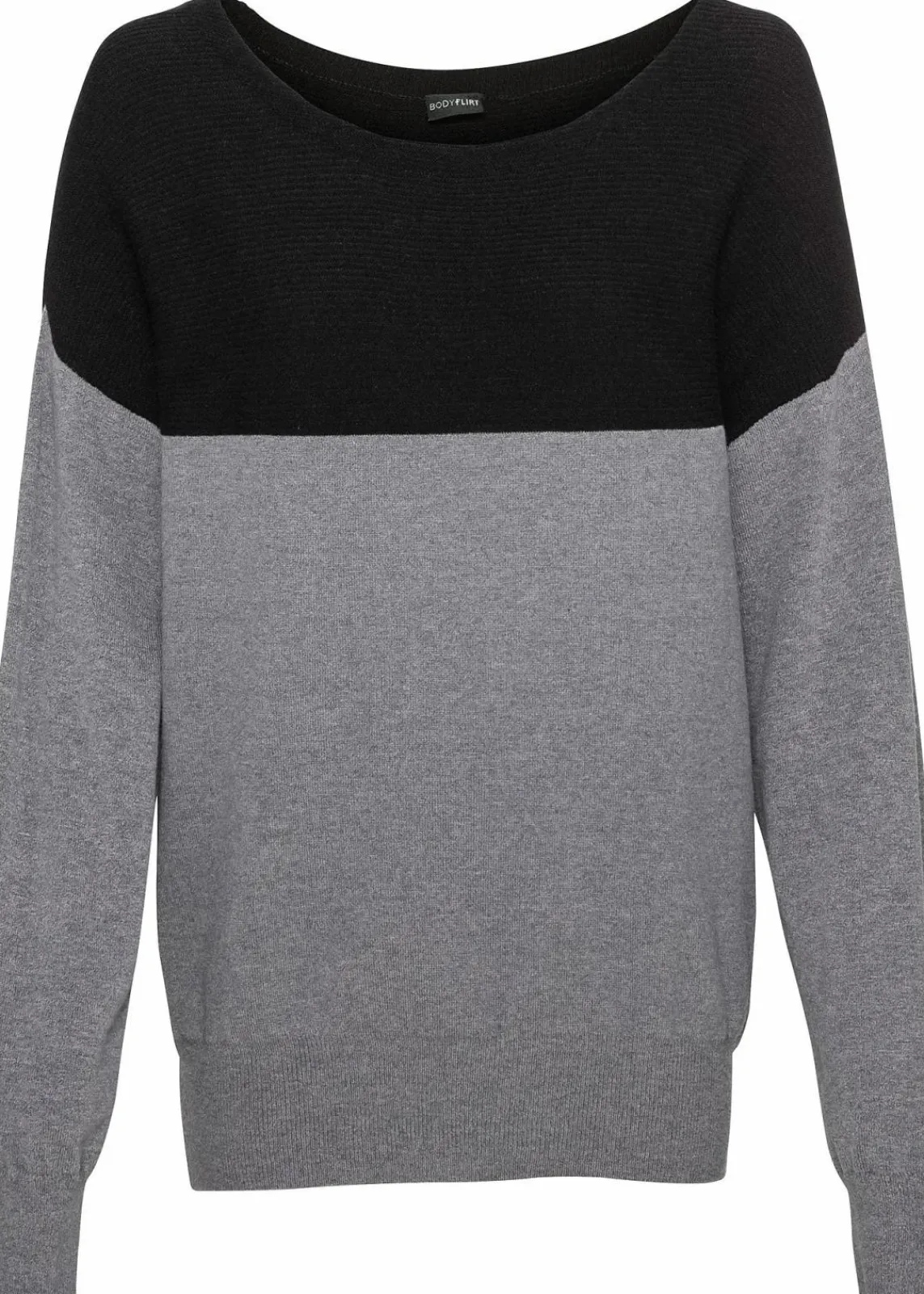 bonprix Bekleidung·Umstandsmode|Bekleidung·Jeans^Oversize-Pullover schwarz/grau meliert