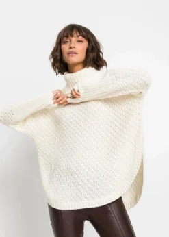 bonprix Strickmode|Pullover & Strickjacken^Oversize-Pullover cremeweiss