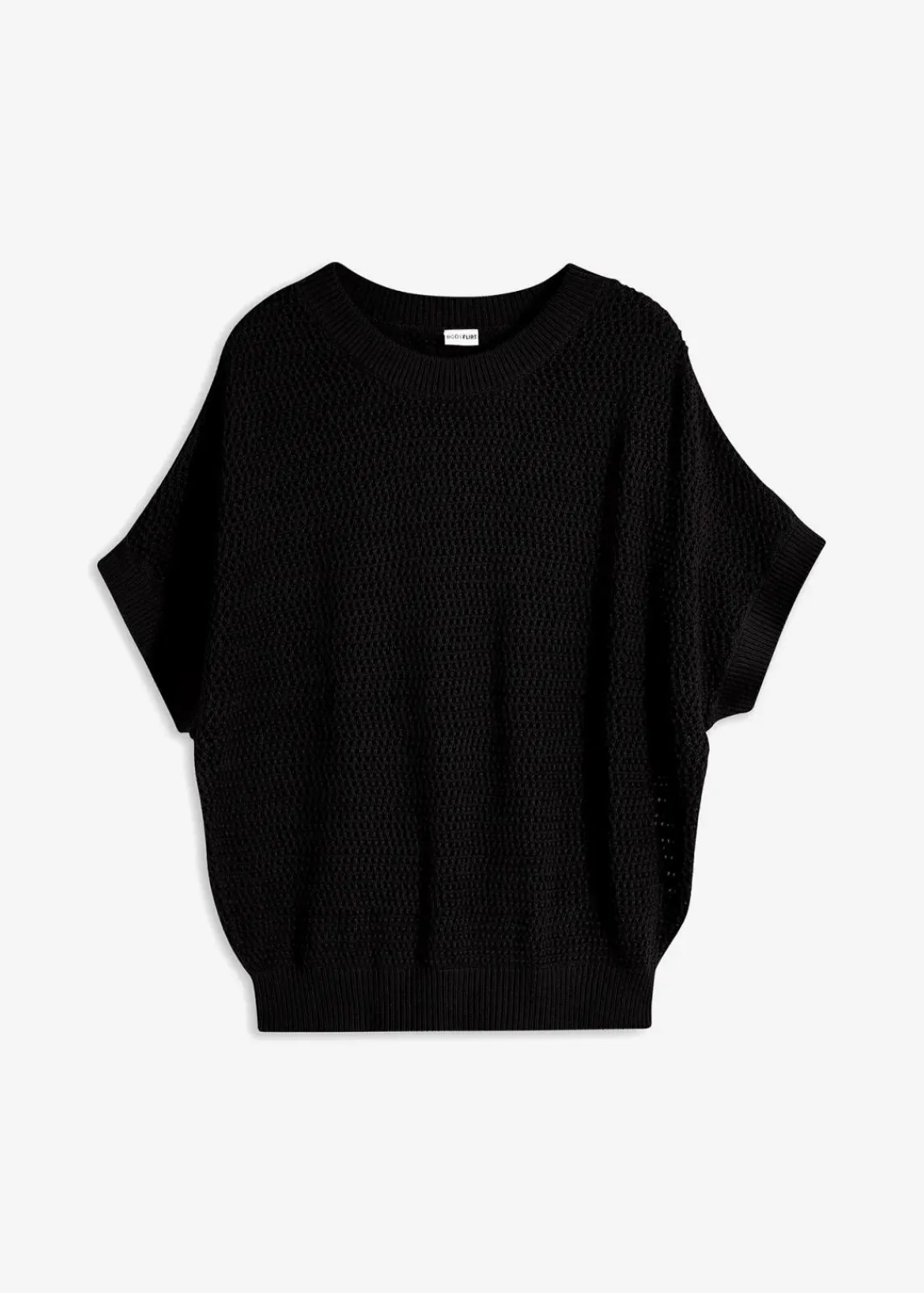 bonprix Pullover & Strickjacken|Strickmode^Oversize-Pullover aus Baumwoll-Mix schwarz