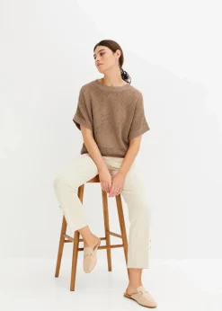 bonprix Bekleidung·Umstandsmode|Bekleidung·Jeans^Oversize-Pullover aus Baumwoll-Mix taupe