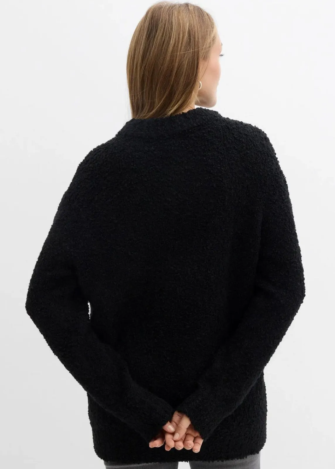 bonprix Bekleidung·Umstandsmode|Strickmode^Oversize-Pullover aus Flauschgarn schwarz