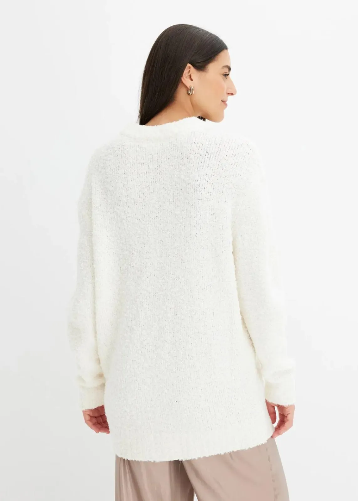 bonprix Bekleidung·Umstandsmode|Strickmode^Oversize-Pullover aus Flauschgarn wollweiß