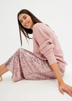 bonprix Pullover & Strickjacken|Bekleidung·Jeans^Oversize-Pullover aus Flauschgarn aschrosa