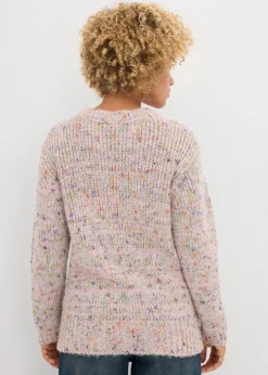 bonprix Bekleidung·Umstandsmode|Bekleidung·Jeans^Oversize-Pullover aus Noppengarn teerose meliert