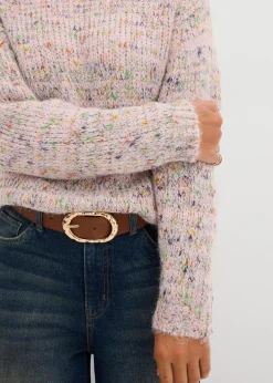 bonprix Bekleidung·Umstandsmode|Bekleidung·Jeans^Oversize-Pullover aus Noppengarn teerose meliert