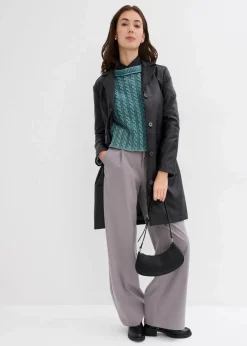 bonprix Strickmode|Pullover & Strickjacken^Oversize-Pullover aus reiner Baumwolle graugrün