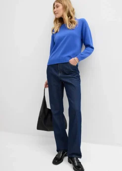 bonprix Bekleidung·Umstandsmode|Strickmode^Oversize-Pullover aus reiner Baumwolle edelsteinblau