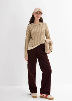 bonprix Strickmode|Pullover & Strickjacken^Oversize-Pullover aus reiner Baumwolle new beige