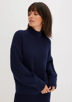 bonprix Bekleidung·Umstandsmode|Bekleidung·Jeans^Oversize-Pullover aus reiner Baumwolle dunkelblau