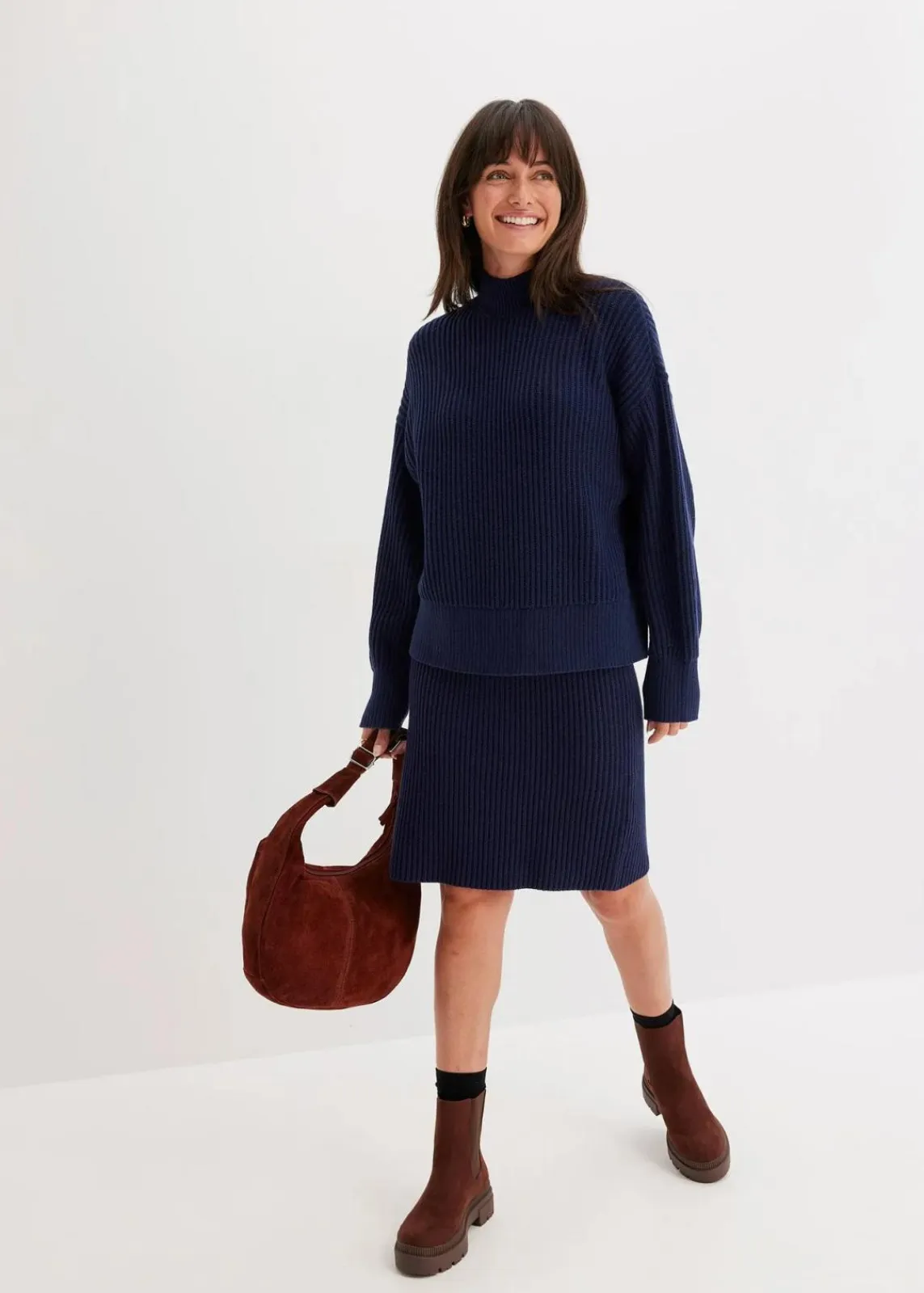 bonprix Bekleidung·Umstandsmode|Bekleidung·Jeans^Oversize-Pullover aus reiner Baumwolle dunkelblau