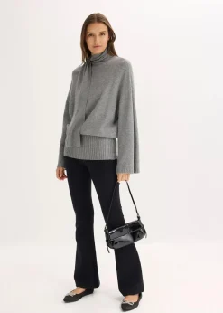 bonprix Bekleidung·Umstandsmode|Bekleidung·Jeans^Oversize-Pullover aus softem Viskose-Mix grau meliert
