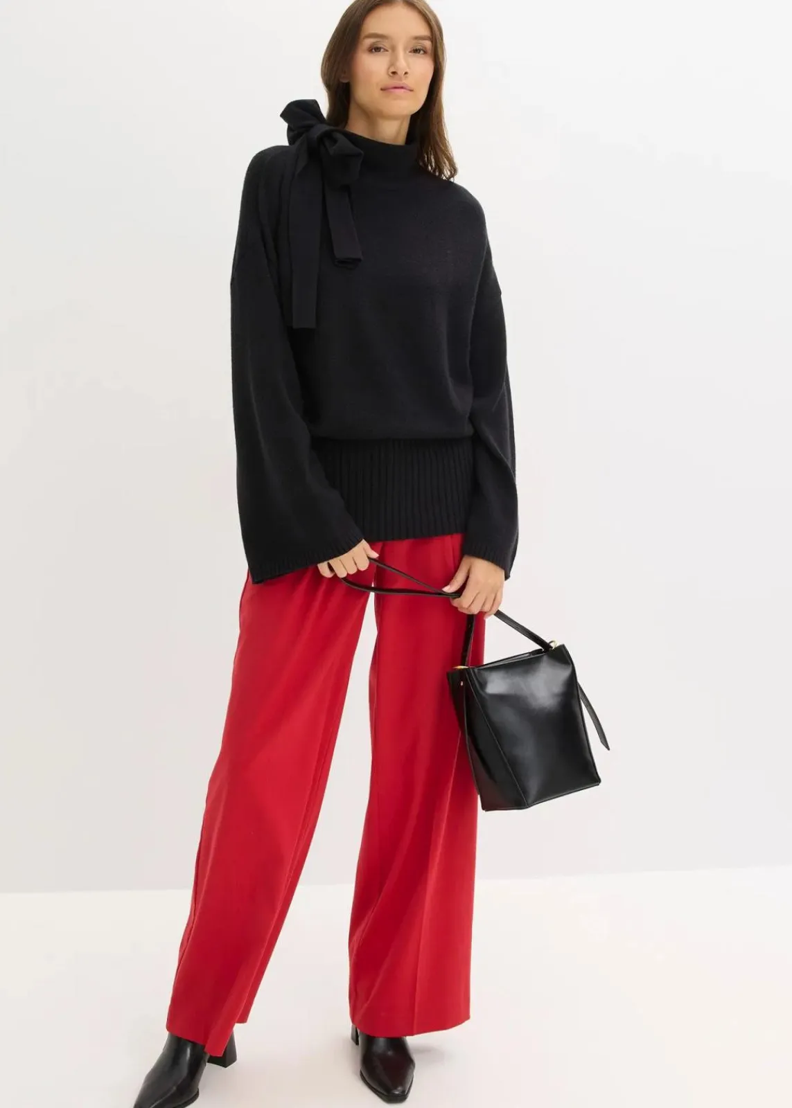 bonprix Bekleidung·Umstandsmode|Bekleidung·Jeans^Oversize-Pullover aus softem Viskose-Mix schwarz