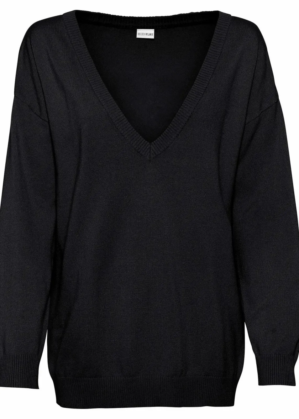 bonprix Bekleidung·Umstandsmode|Strickmode^Oversize-Pullover aus Viskose- mix schwarz