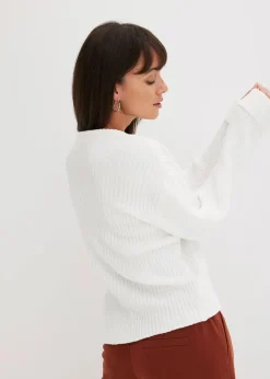 bonprix Bekleidung·Umstandsmode|Bekleidung·Jeans^Oversize-Pullover aus weichem Chenille wollweiß