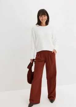 bonprix Bekleidung·Umstandsmode|Bekleidung·Jeans^Oversize-Pullover aus weichem Chenille wollweiß