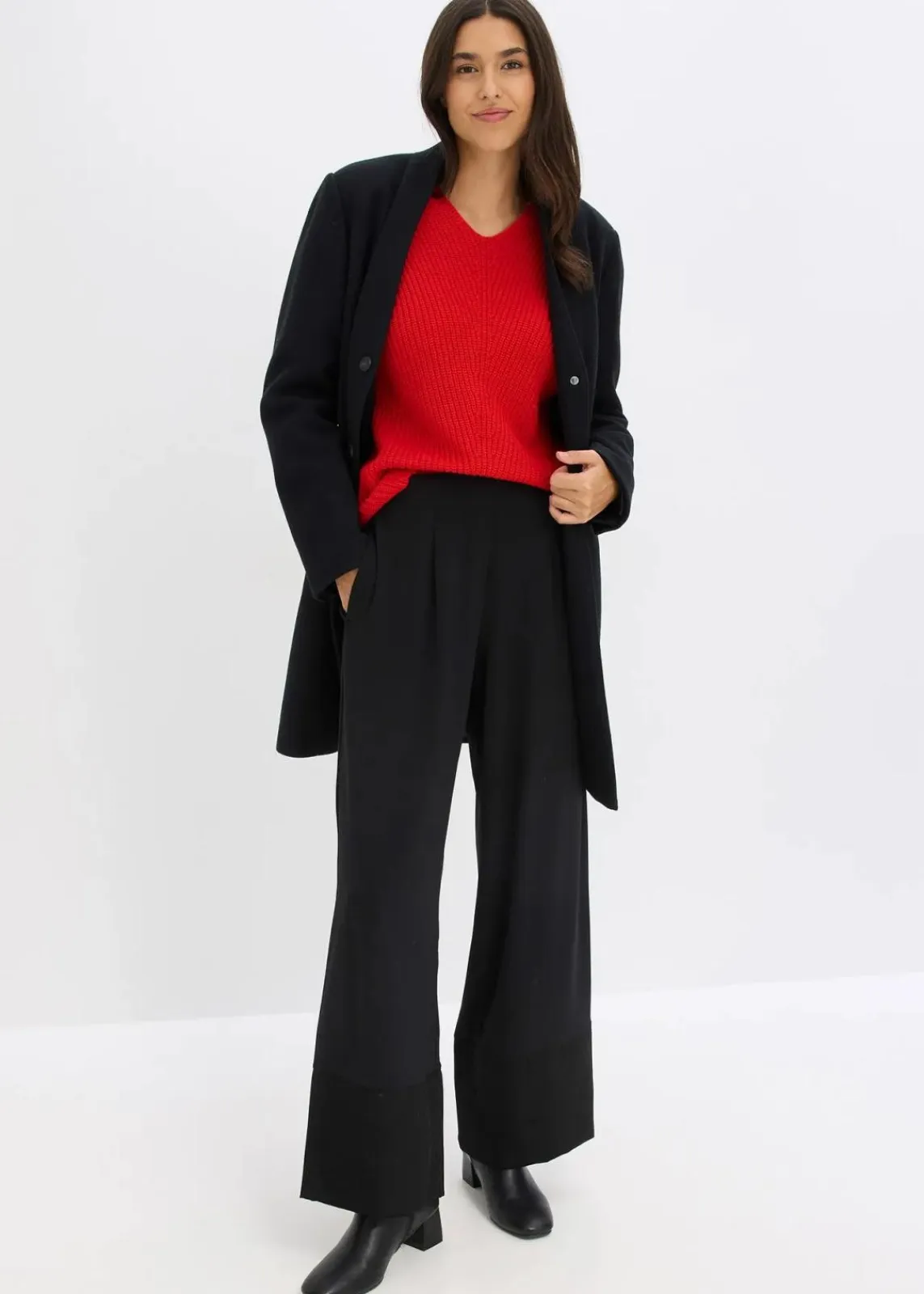 bonprix Bekleidung·Umstandsmode|Strickmode^Oversize-Pullover aus Woll-Mix lavarot