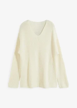 bonprix Bekleidung·Umstandsmode|Strickmode^Oversize-Pullover aus Woll-Mix cremeweiß