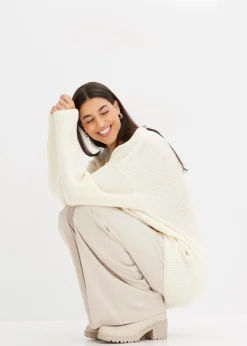 bonprix Bekleidung·Umstandsmode|Strickmode^Oversize-Pullover aus Woll-Mix cremeweiß
