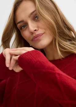 bonprix Bekleidung·Umstandsmode|Pullover & Strickjacken^Oversize-Pullover aus Zopfstrick abendrot