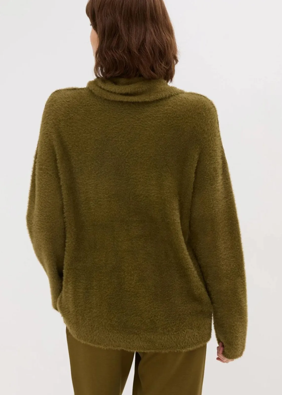 bonprix Bekleidung·Umstandsmode|Bekleidung·Jeans^Oversize-Pullover mit Schal erdoliv