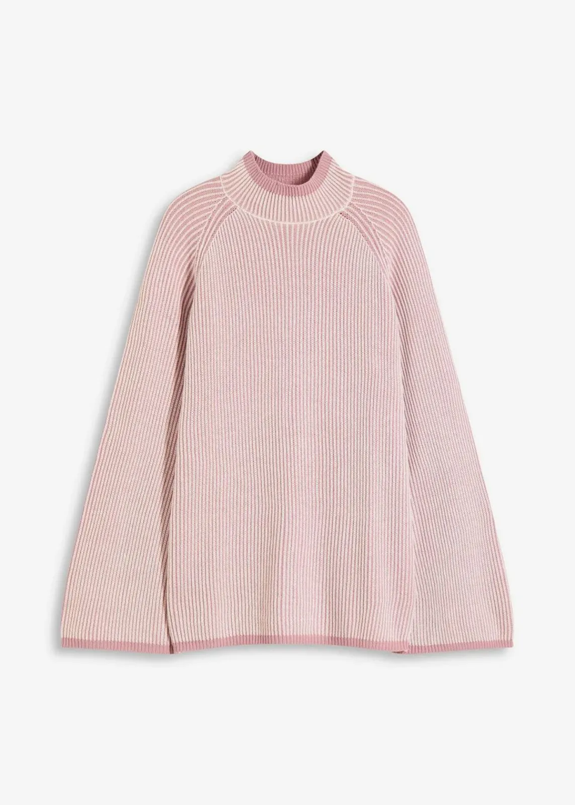 bonprix Bekleidung·Umstandsmode|Strickmode^Oversize-Pullover mit Stehkragen aschrosa meliert