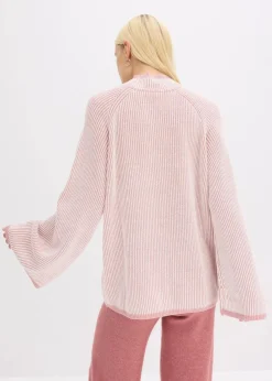 bonprix Bekleidung·Umstandsmode|Strickmode^Oversize-Pullover mit Stehkragen aschrosa meliert