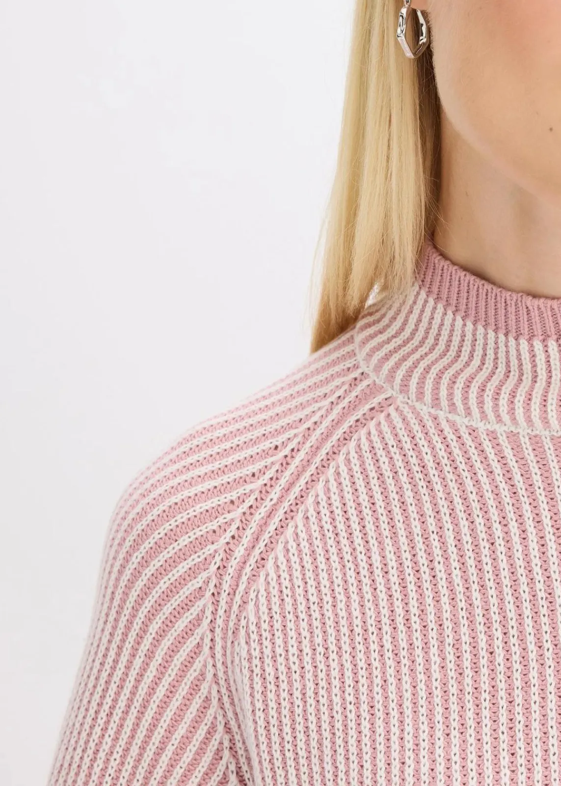 bonprix Bekleidung·Umstandsmode|Strickmode^Oversize-Pullover mit Stehkragen aschrosa meliert