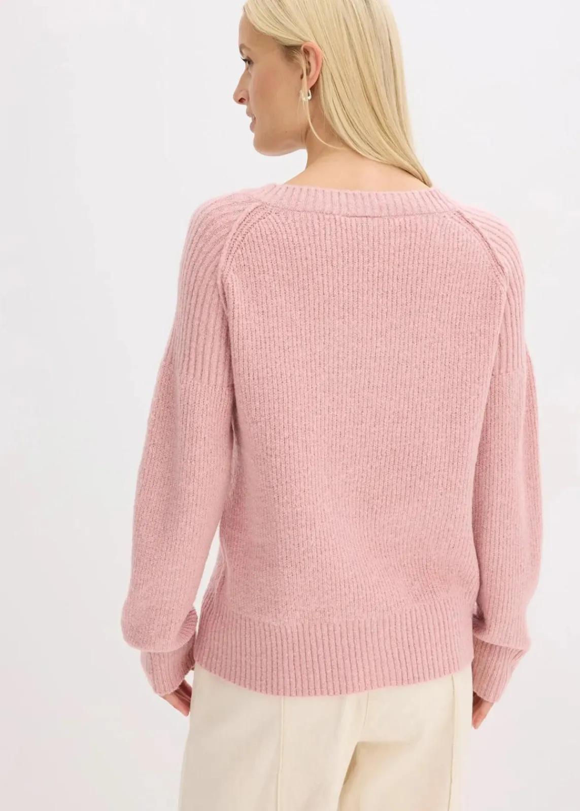bonprix Bekleidung·Jeans|Pullover & Strickjacken^Oversize-Pullover mit V-Ausschnitt aschrosa