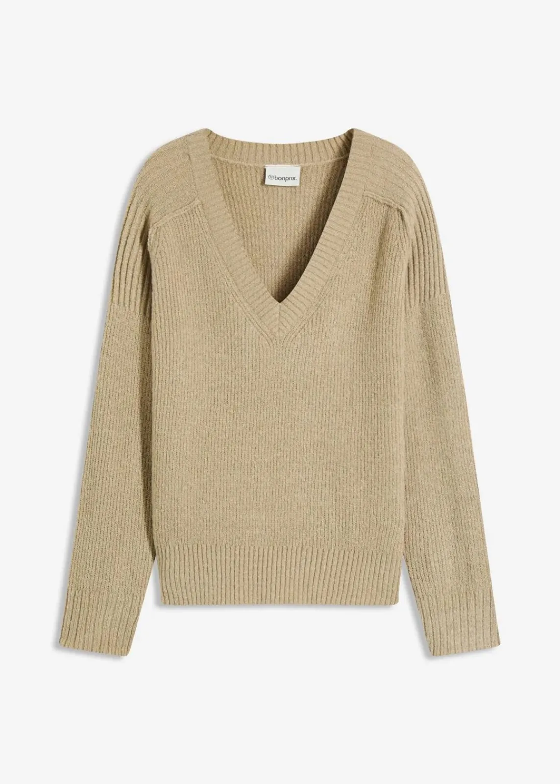 bonprix Bekleidung·Umstandsmode|Strickmode^Oversize-Pullover mit V-Ausschnitt mattschilf