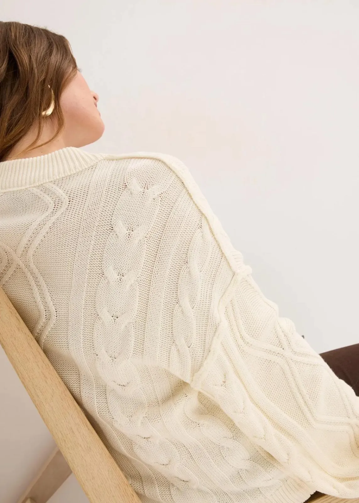 bonprix Strickmode|Pullover & Strickjacken^Oversize-Pullover mit Zopfmuster perlweiß