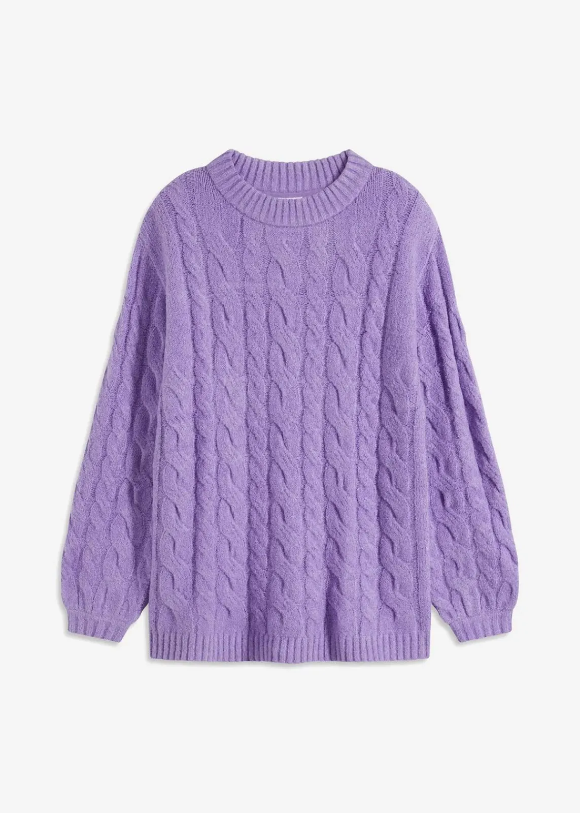 bonprix Pullover & Strickjacken|Strickmode^Oversize-Pullover mit Zopfmuster softlila