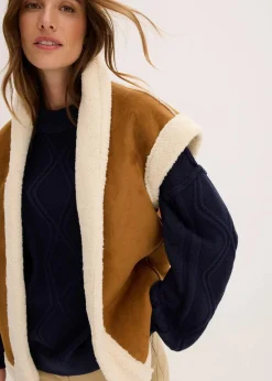 bonprix Pullover & Strickjacken|Strickmode^Oversize-Pullover mit Zopfmuster tintenblau