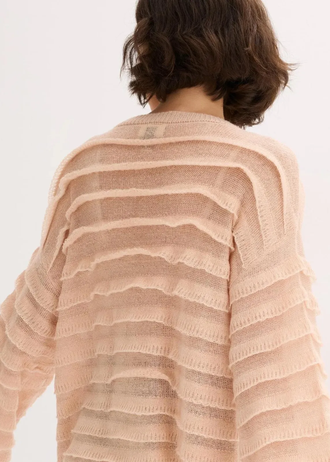 bonprix Bekleidung·Umstandsmode|Strickmode^Oversize-Pullover, semi-transparent mattbeige