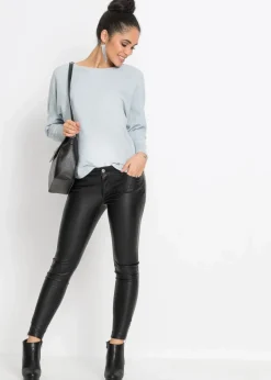 bonprix Pullover & Strickjacken|Bekleidung·Jeans^Oversize-Ripp-Pullover puderblau meliert