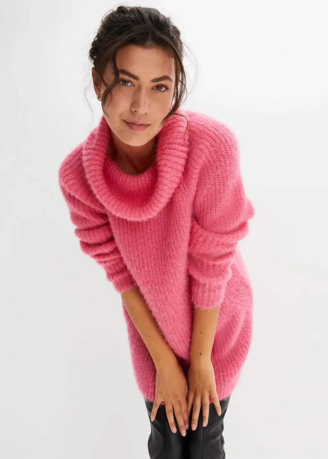 bonprix Bekleidung·Umstandsmode|Bekleidung·Jeans^Oversize-Rollkragenpullover pink