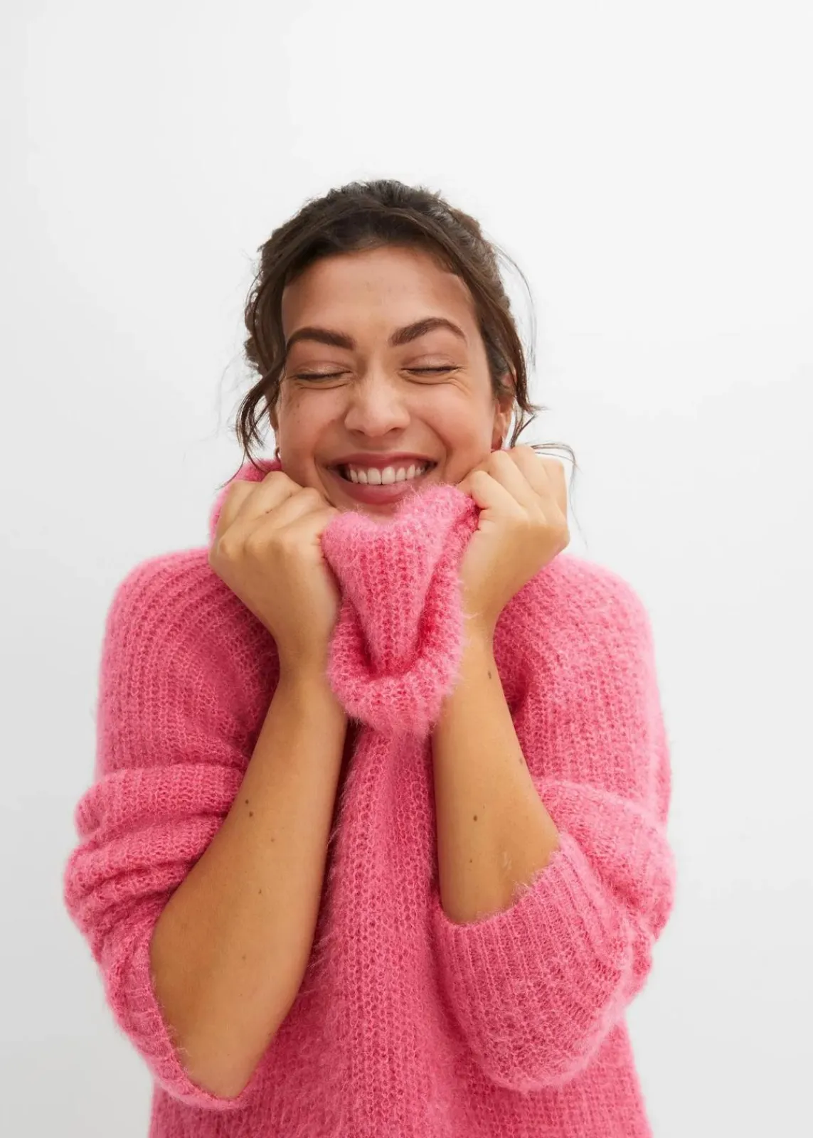 bonprix Bekleidung·Umstandsmode|Bekleidung·Jeans^Oversize-Rollkragenpullover pink