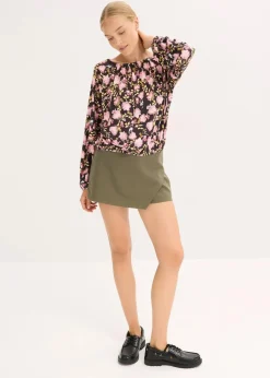 bonprix Shirts & Tops^Oversize-Shirt schwarz geblümt