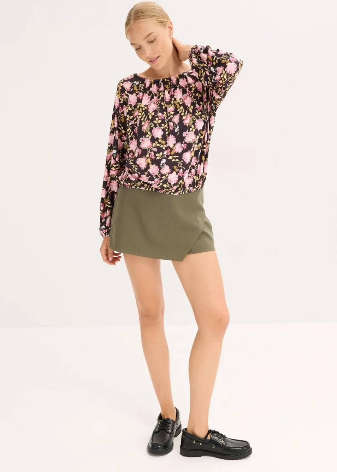 bonprix Shirts & Tops^Oversize-Shirt schwarz geblümt